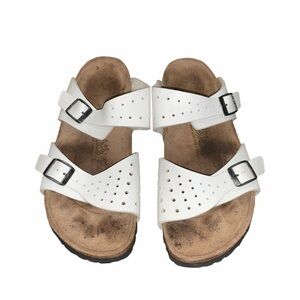 Birkenstock Birki’s Freeport Sandals White Two Strap Cork Footbed Womens
